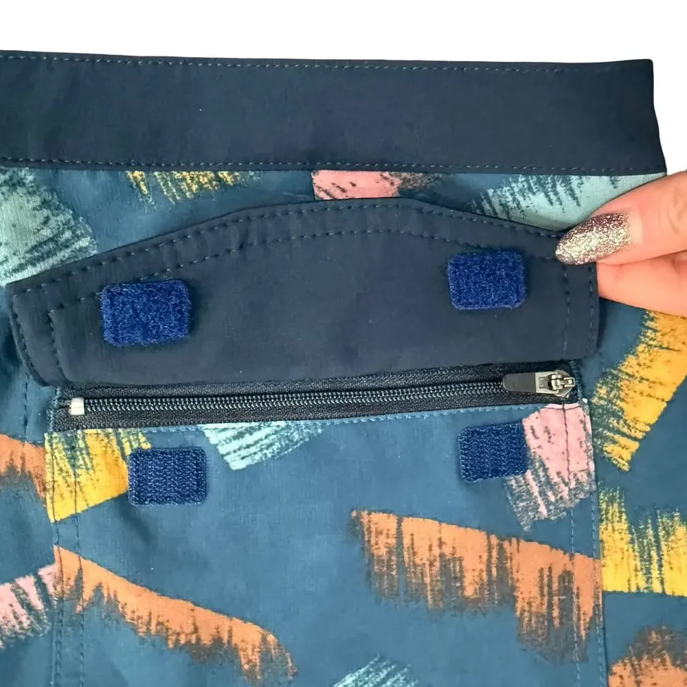 Outerknown Blue Pink Yellow Orange Brush Strokes Men's Swim Shorts Trunks sz 34